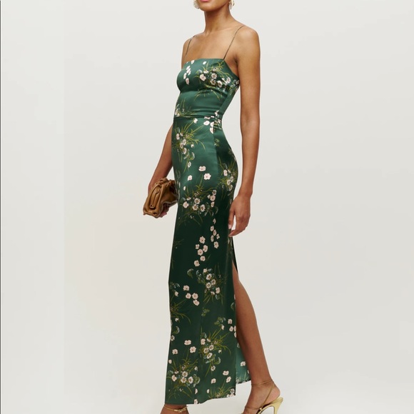 Reformation Dresses & Skirts - Reformation Frankie 100% Silk Dress Gown 0 New Buena Green new without tags